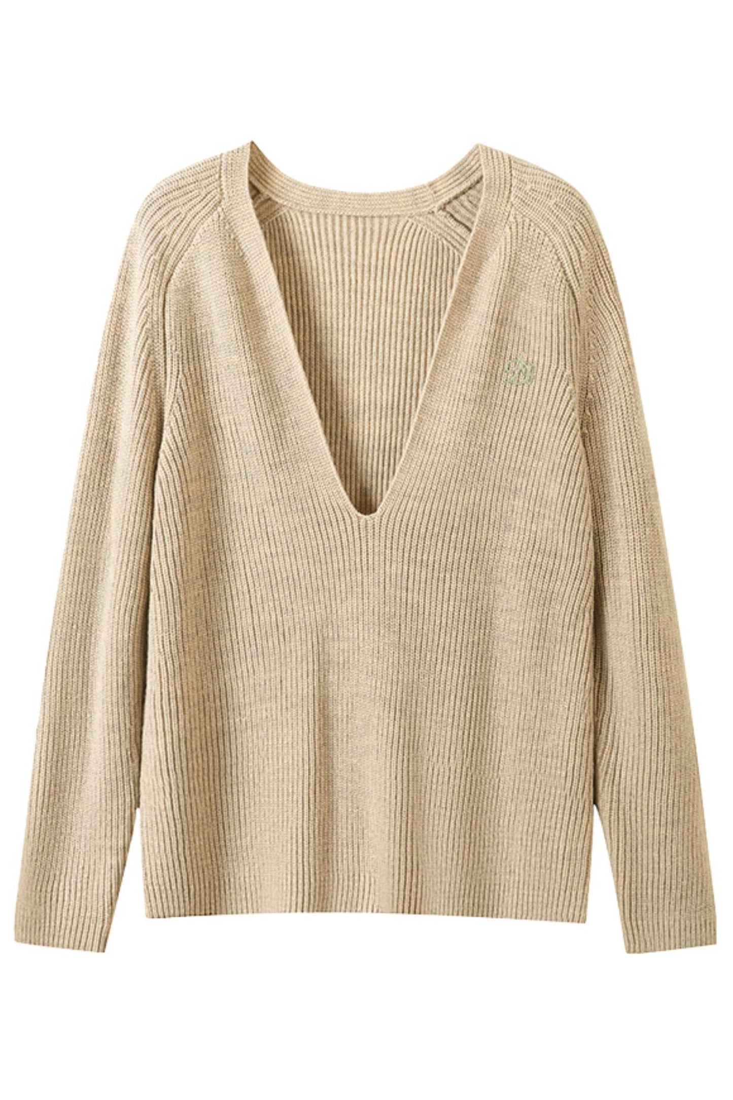 게으른 패션 V넥 니트 탑