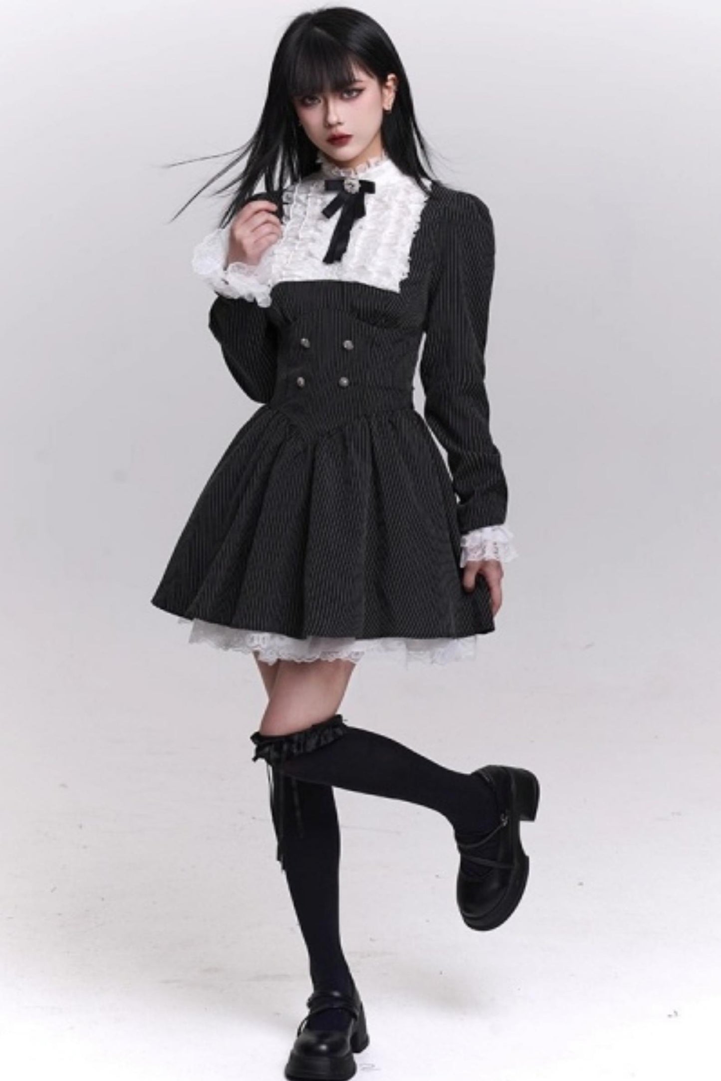 Medieval Striped Gothic Dress