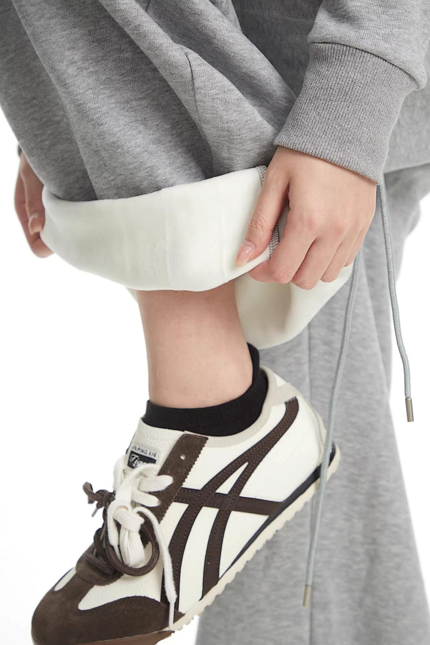 Korean Fur Collar Hooded Jacket Set-Up