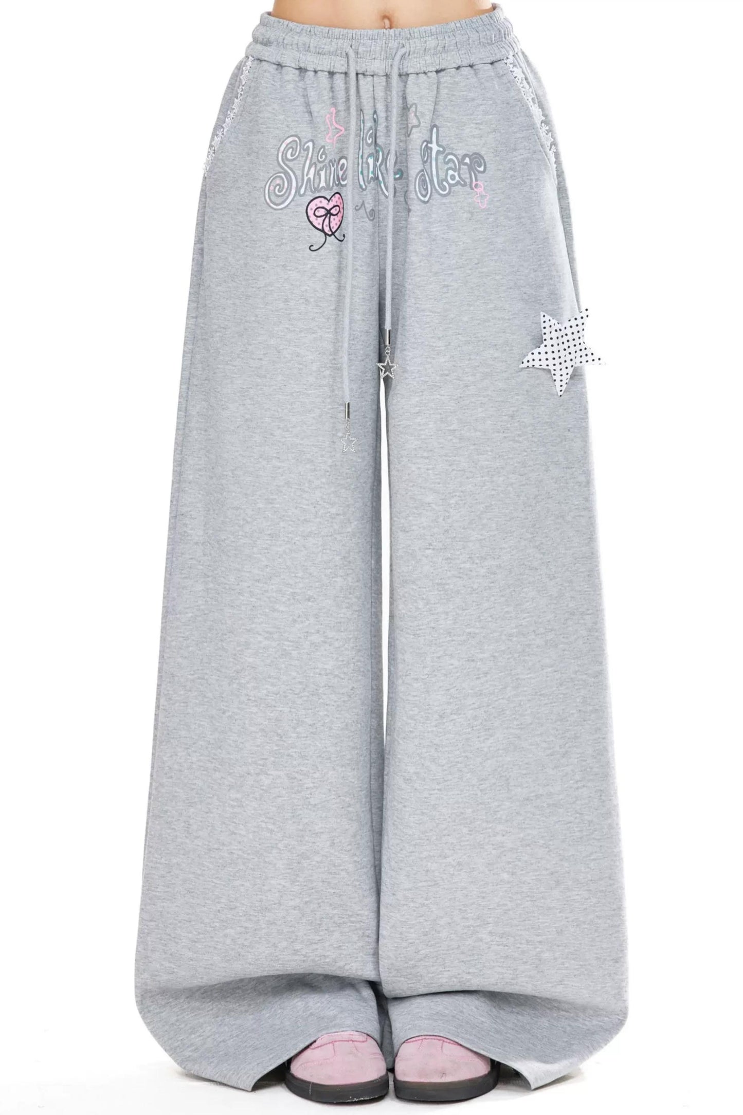 Star-Decorated Drapey Pants