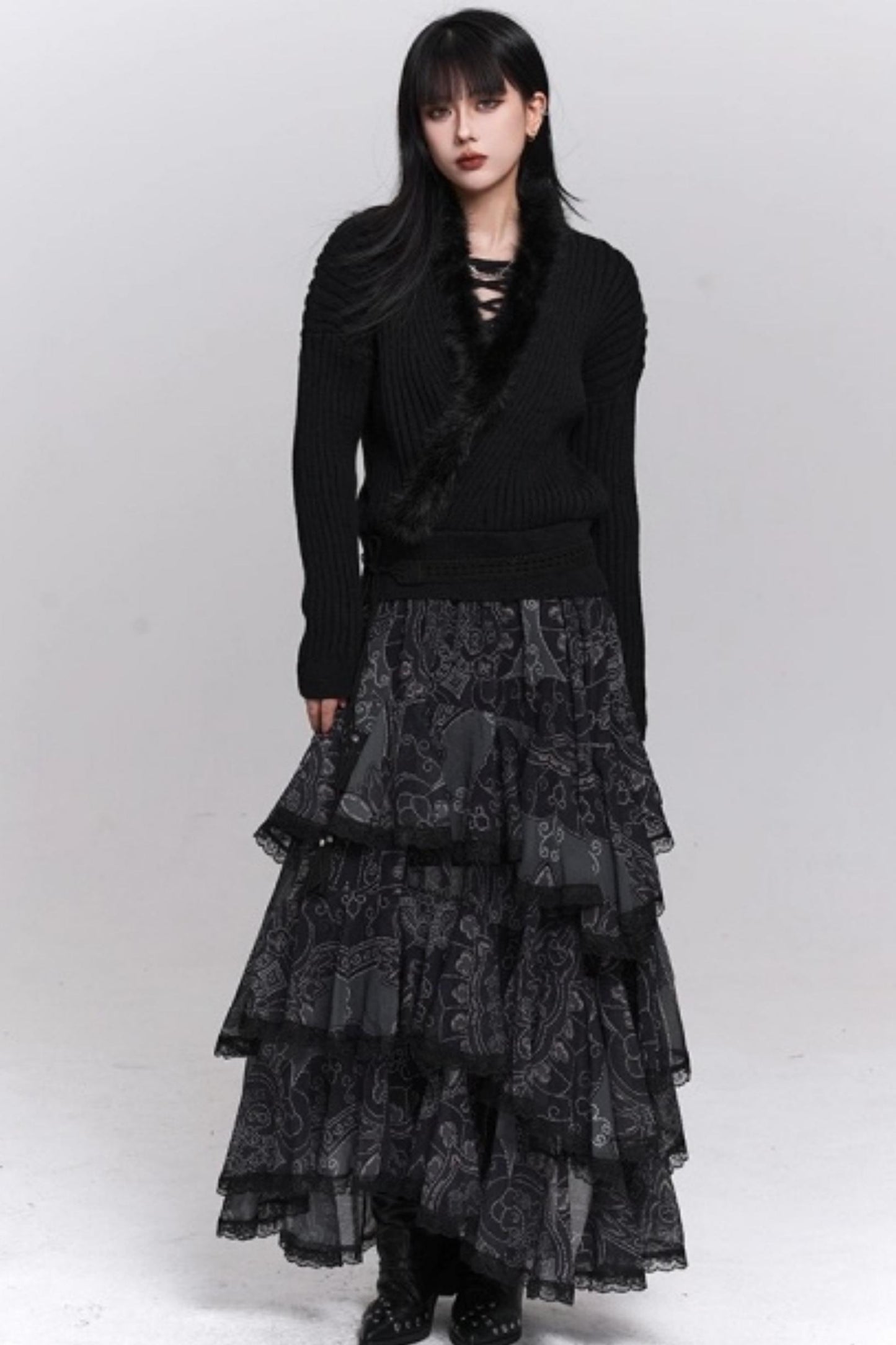 Black Irregular Skirt