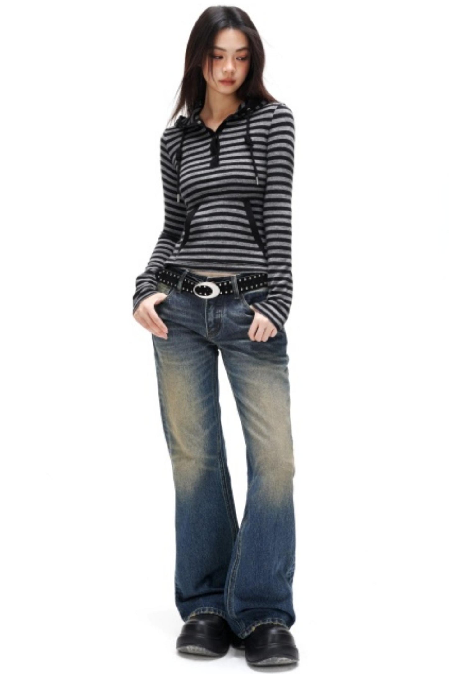 Spicy Striped Hooded Sweater