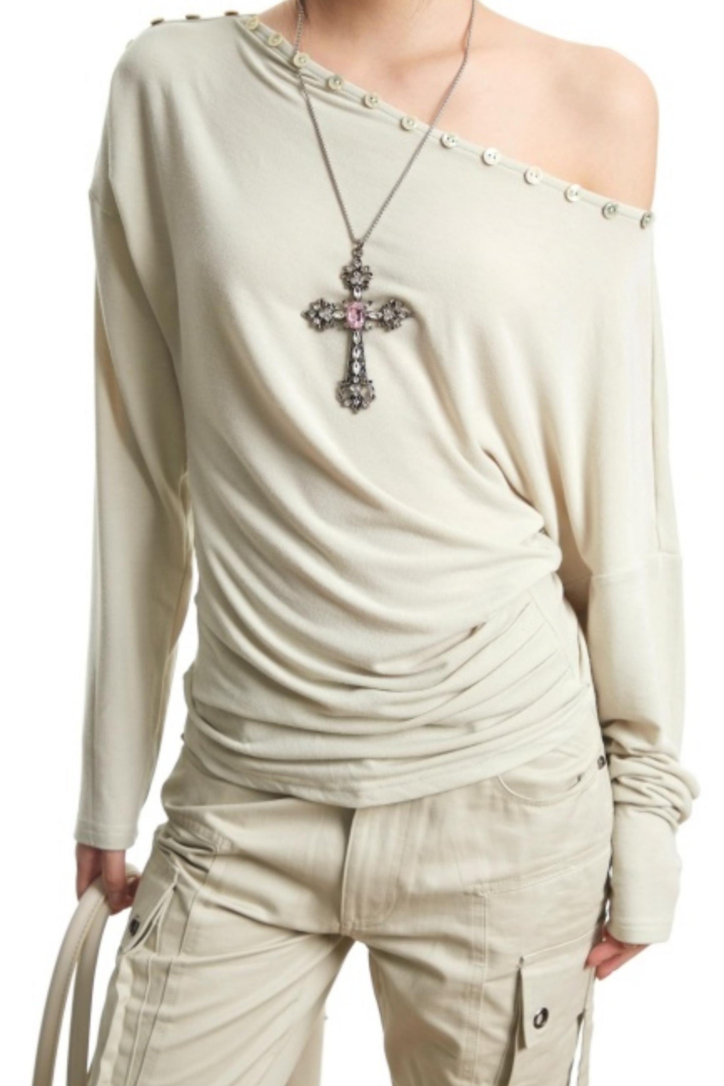 Retro Slim Off-Shoulder Top