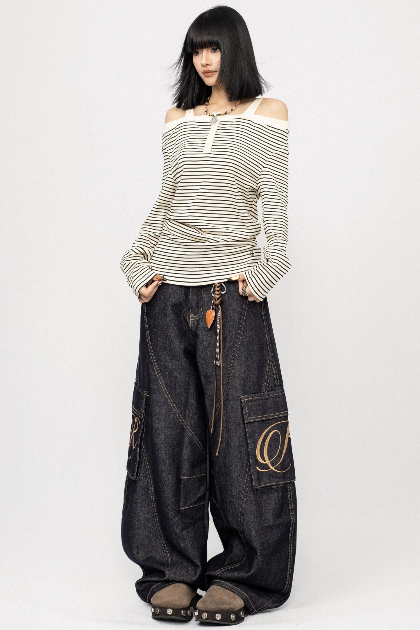 Autumn Winter Wide-leg Scimitar Pants