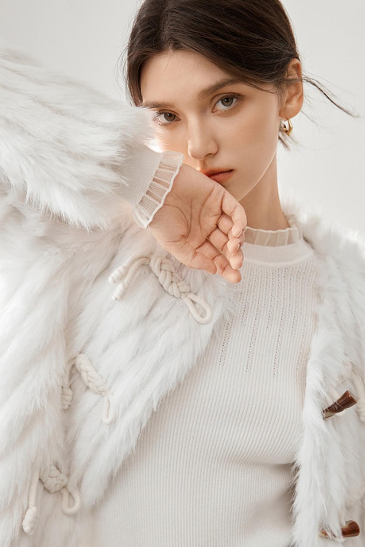 여성용 인조 밍크 벨벳 재킷