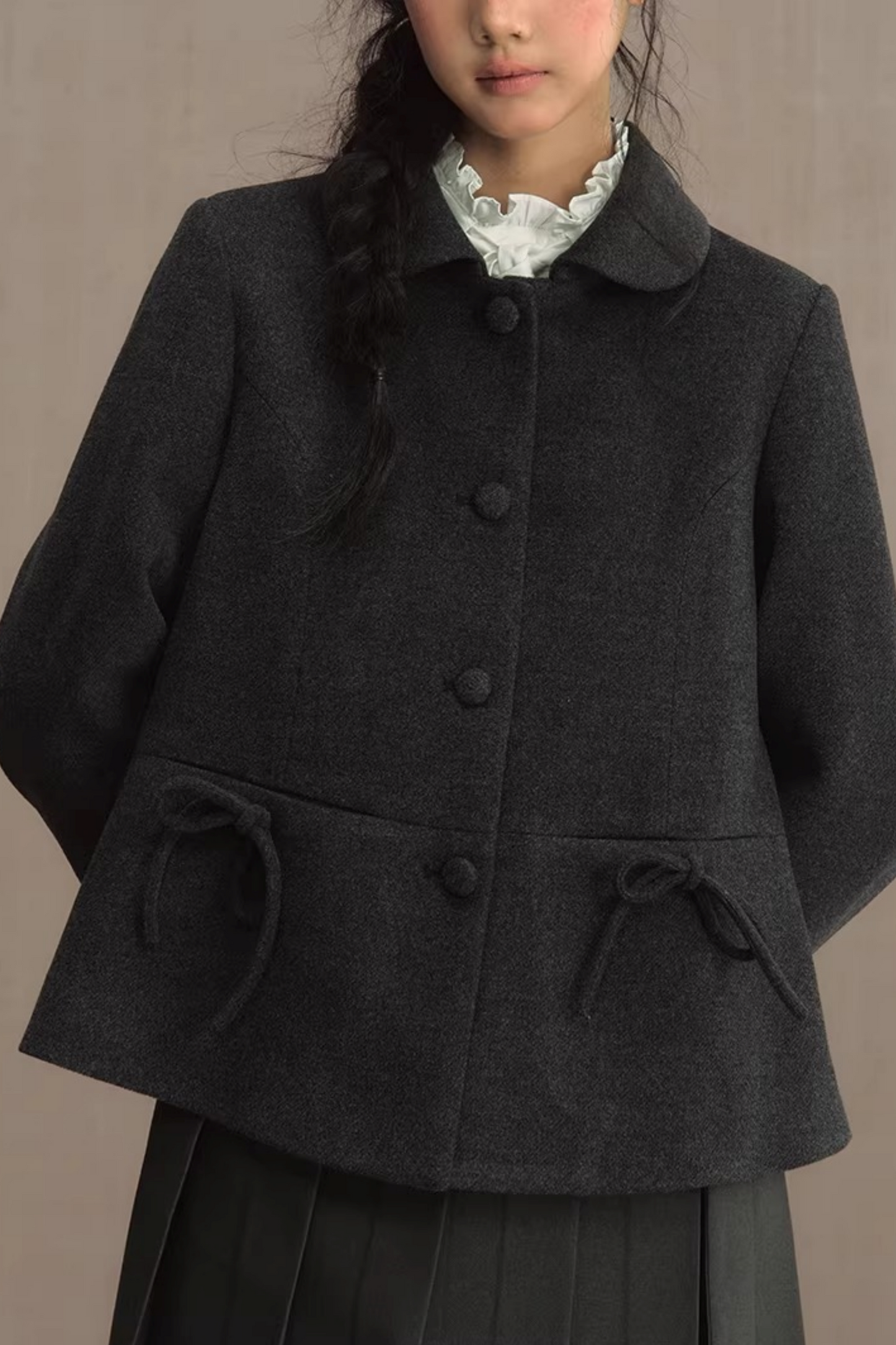 Retro Woolen Doll Collar Blazer