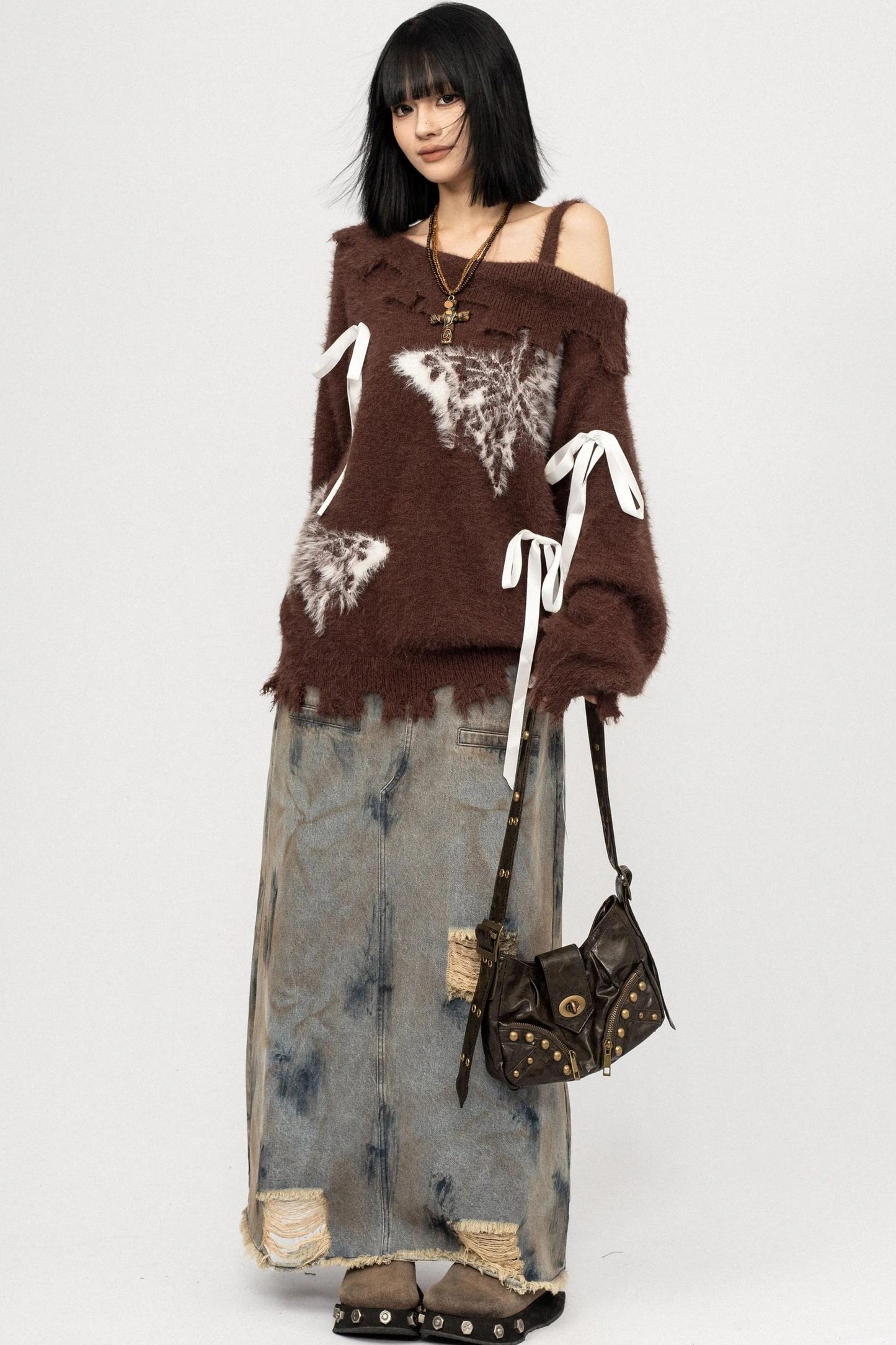 Off-The-Shoulder butterfly Loose Top