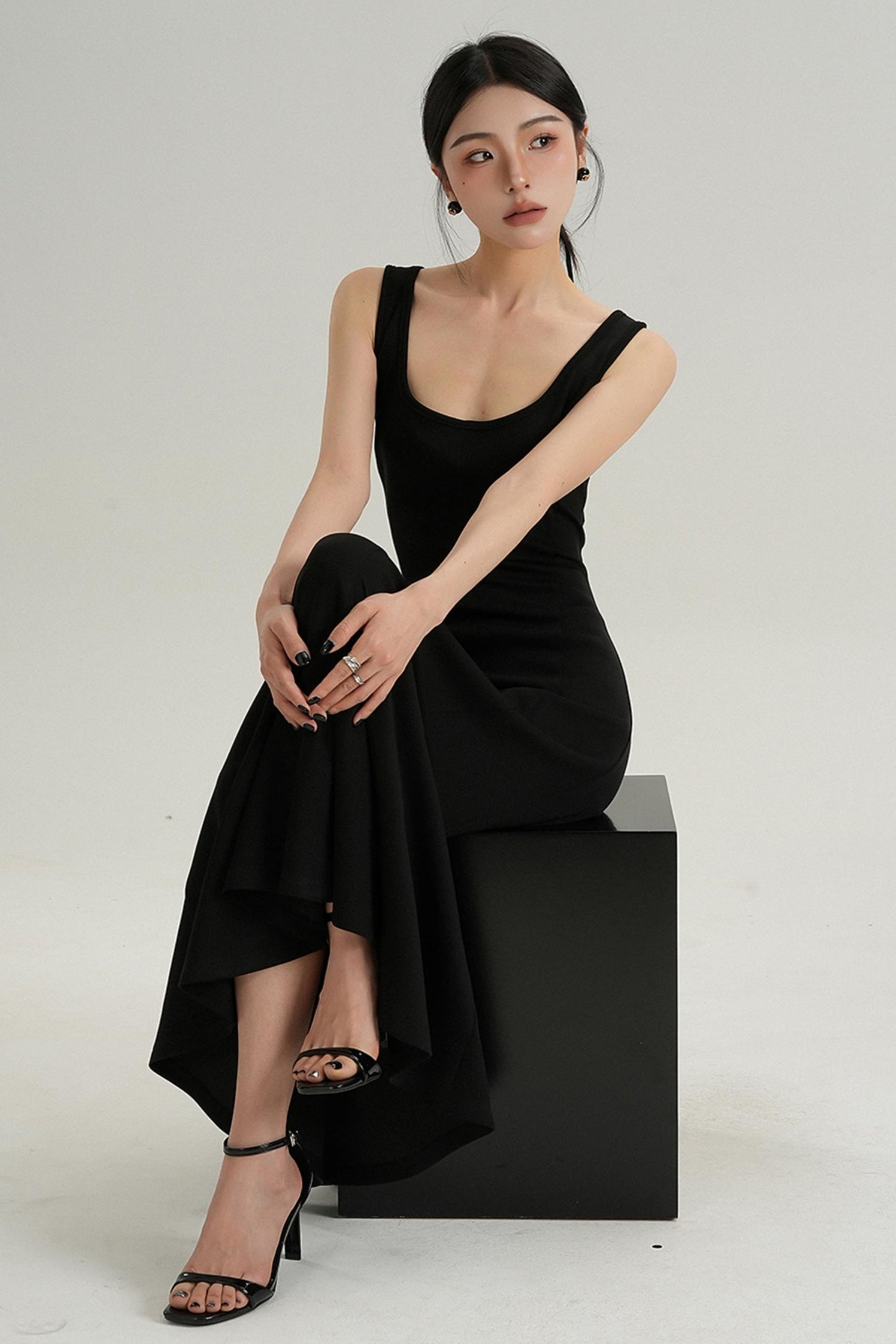 Sophisticated Fishtail Suspender Dress