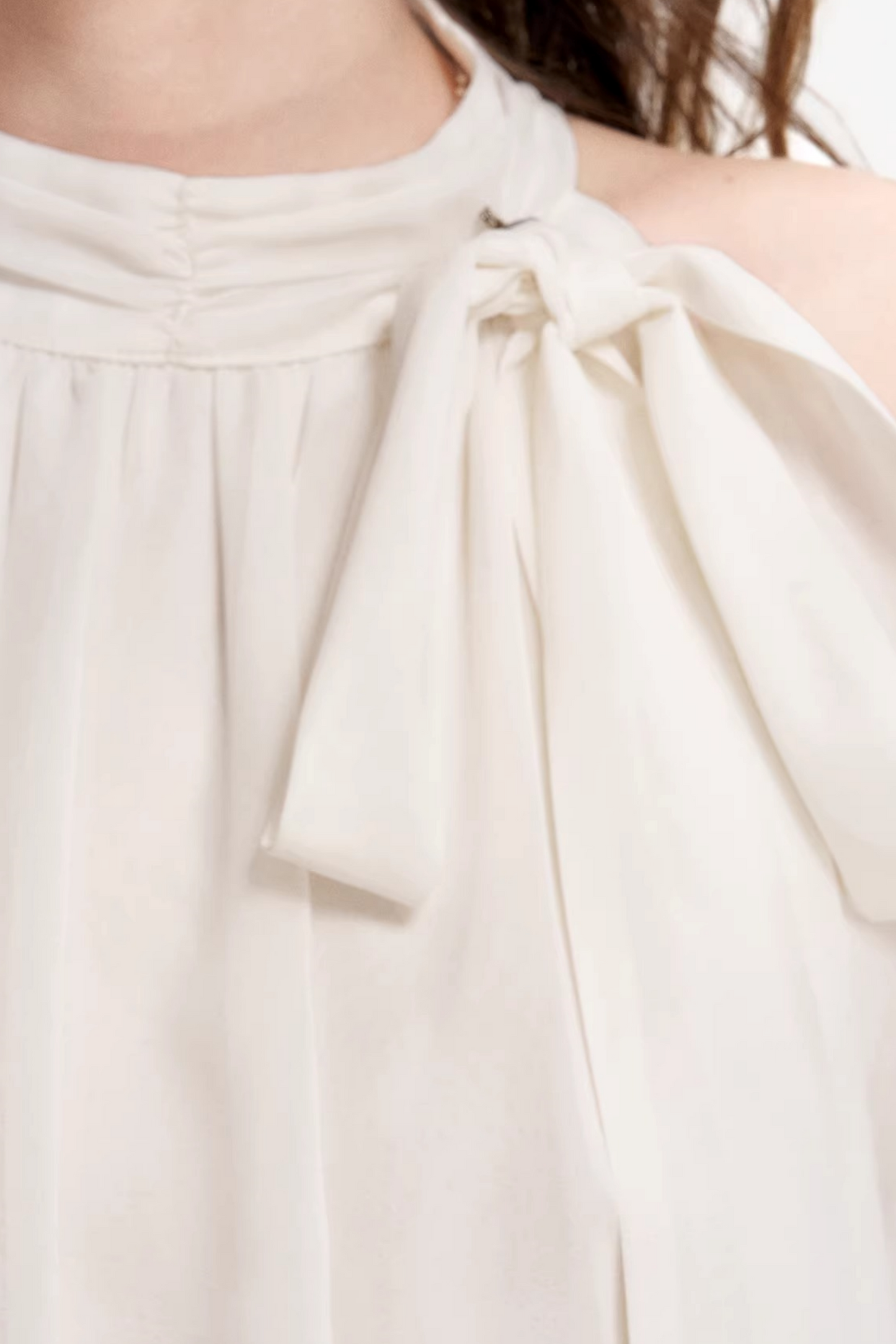 Satin Off-Shoulder A-Line Dress