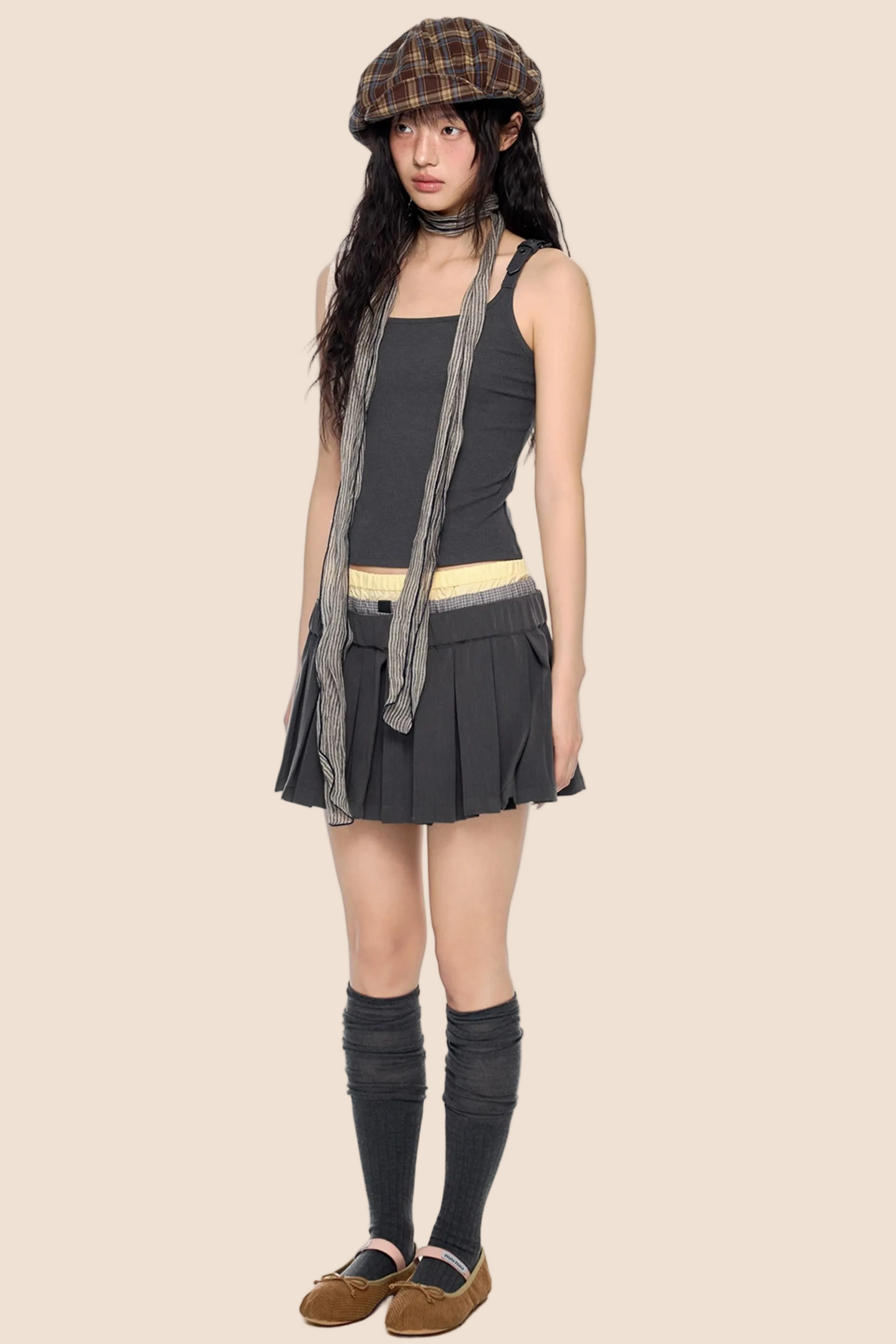 Square Collar Belted Camisole Top