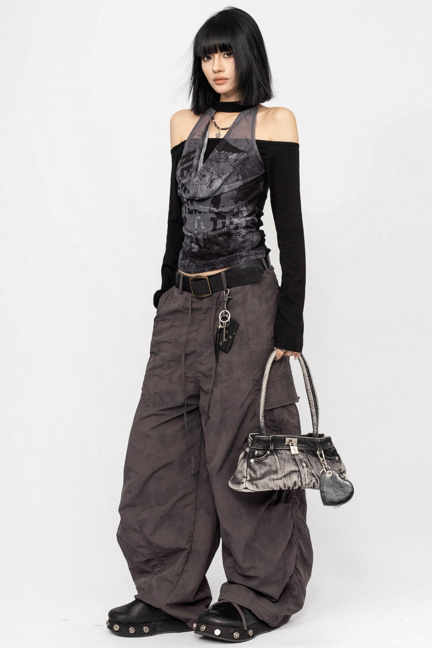 Vintage Swing Collar Long Sleeve Top