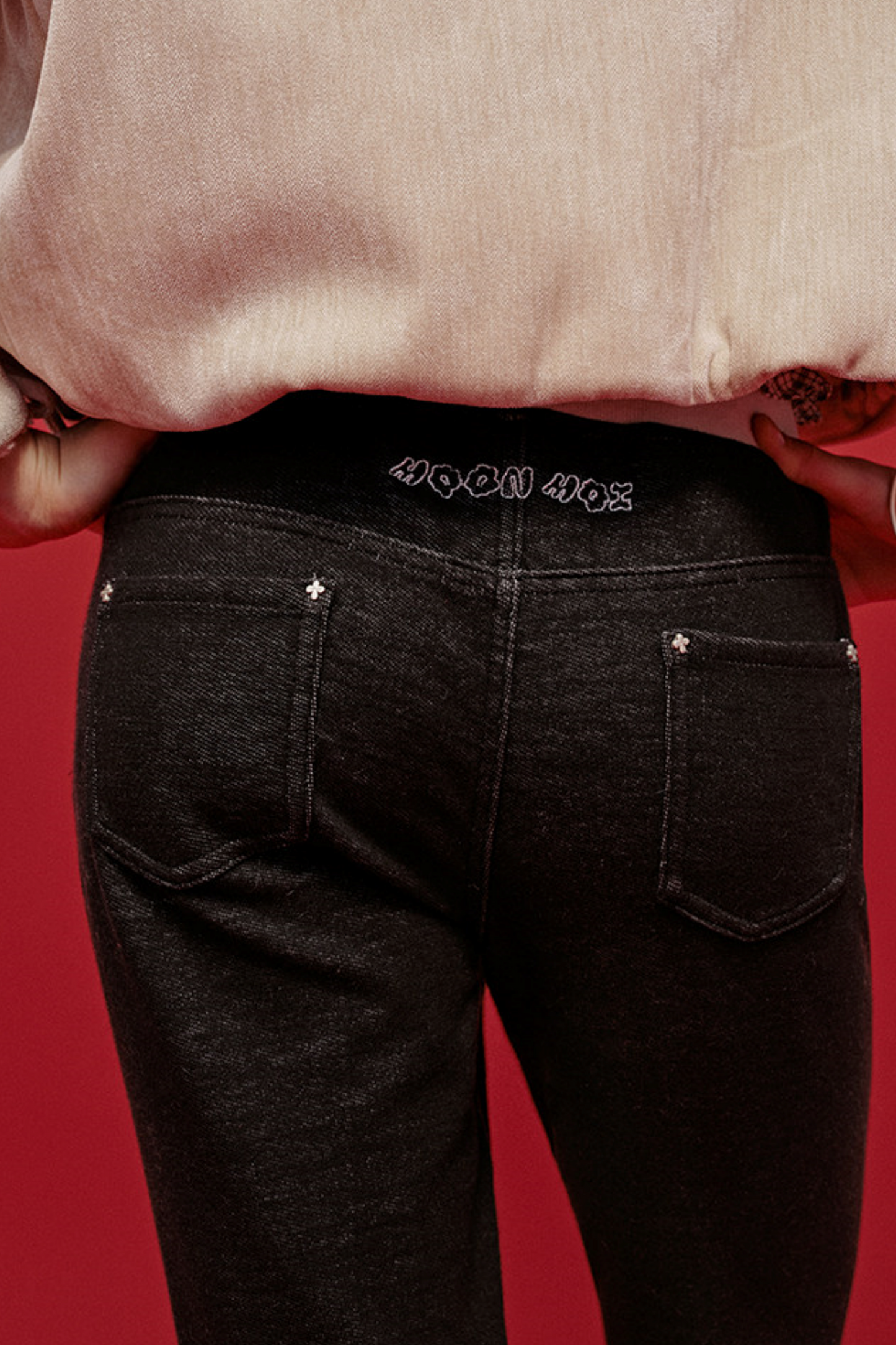 Embroidered Patchwork Flared Pants