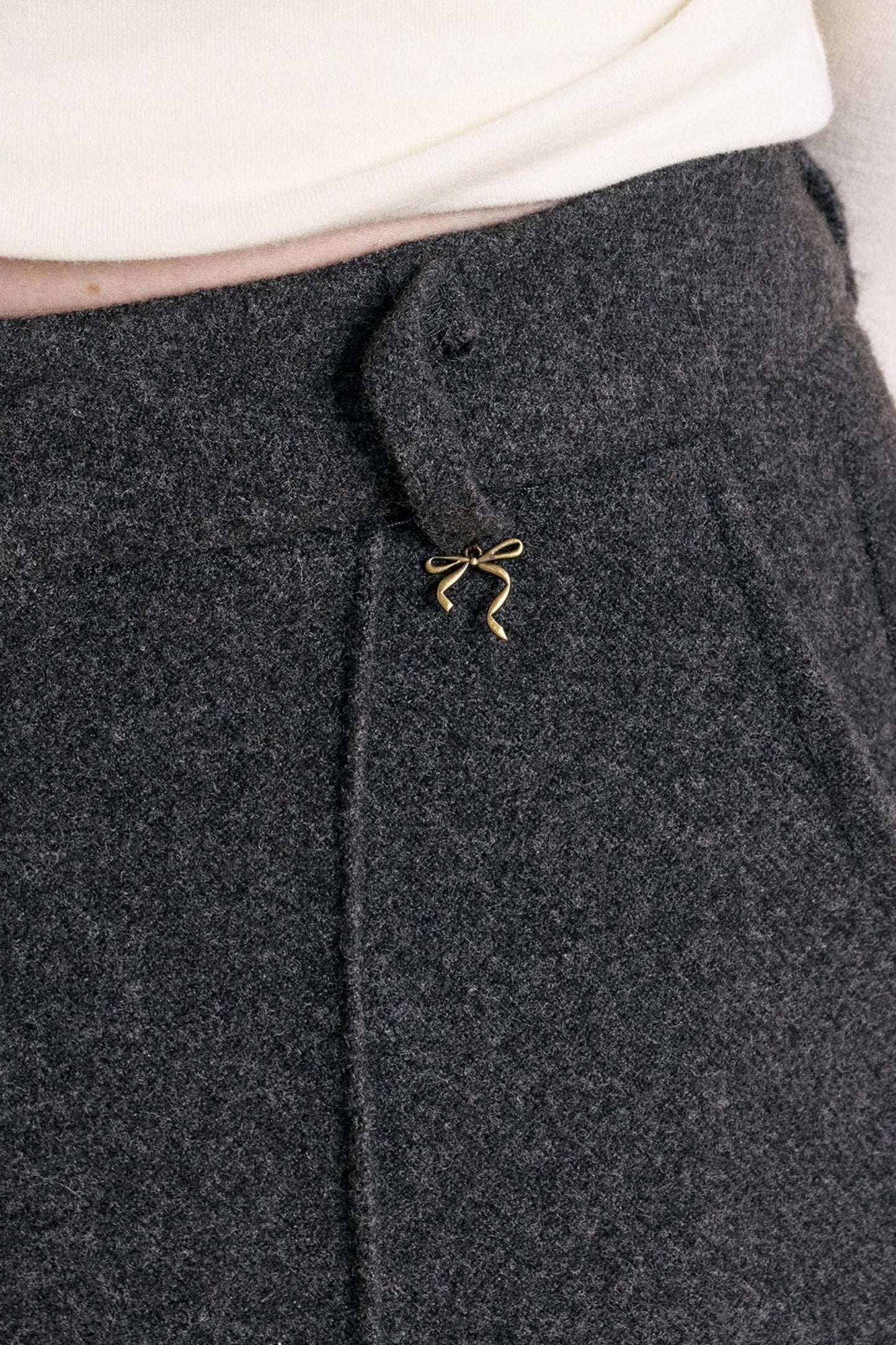 Woolen Dark Gray A-Line Pants