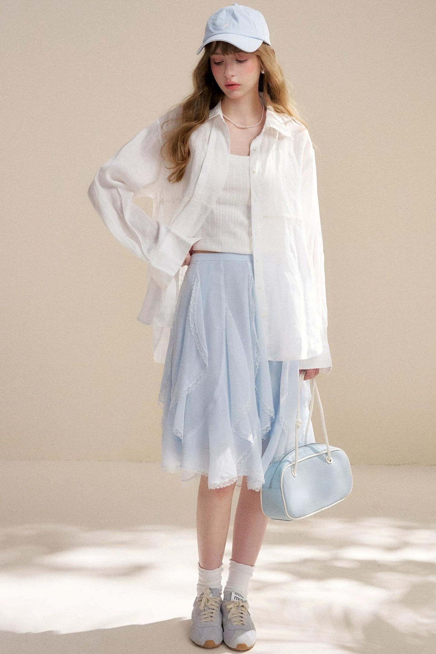 Irregular Ruffle Lace Skirt