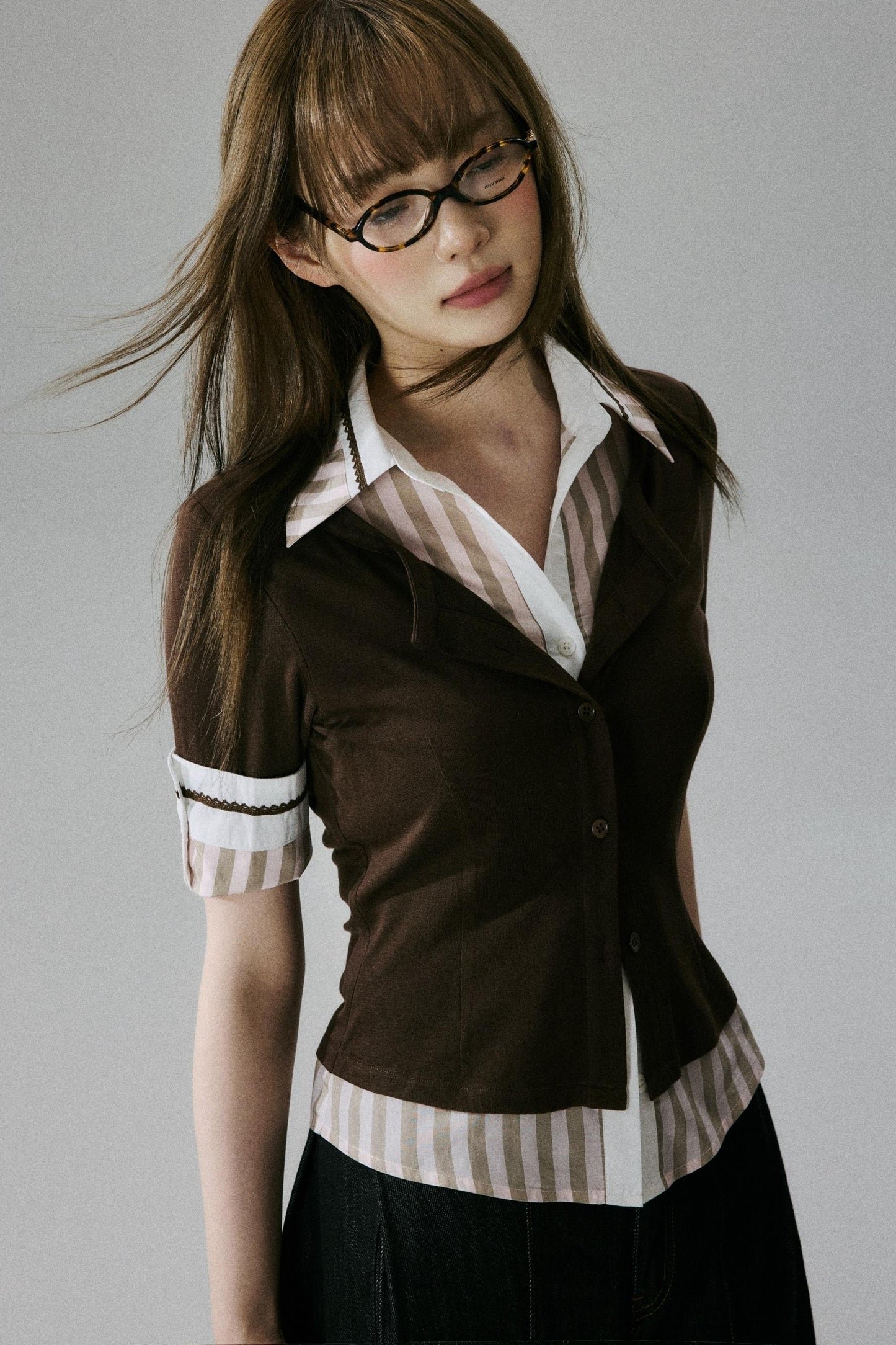 Brownish-Pink Layered Tee