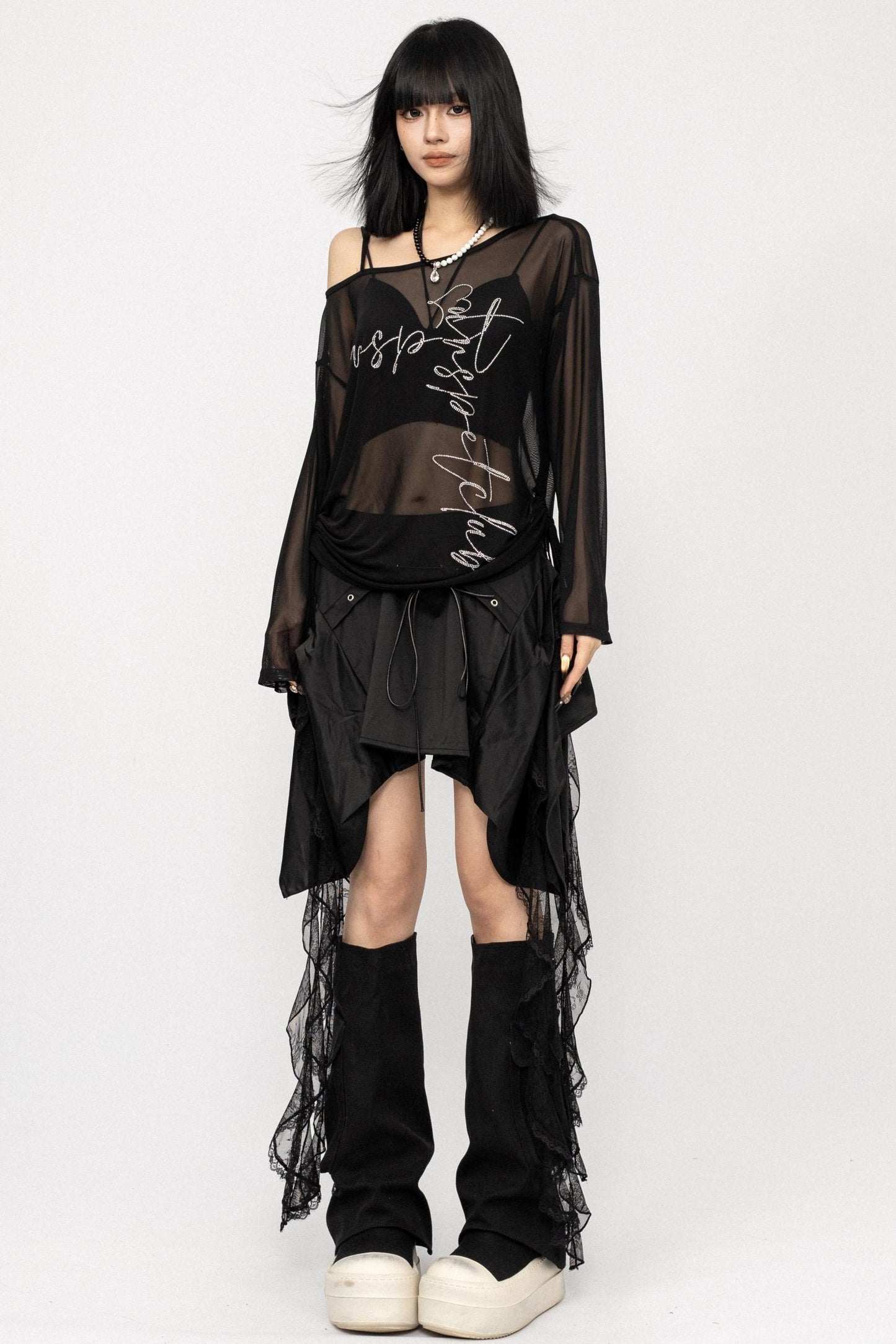 Slim Fit Black Long Sleeve Top