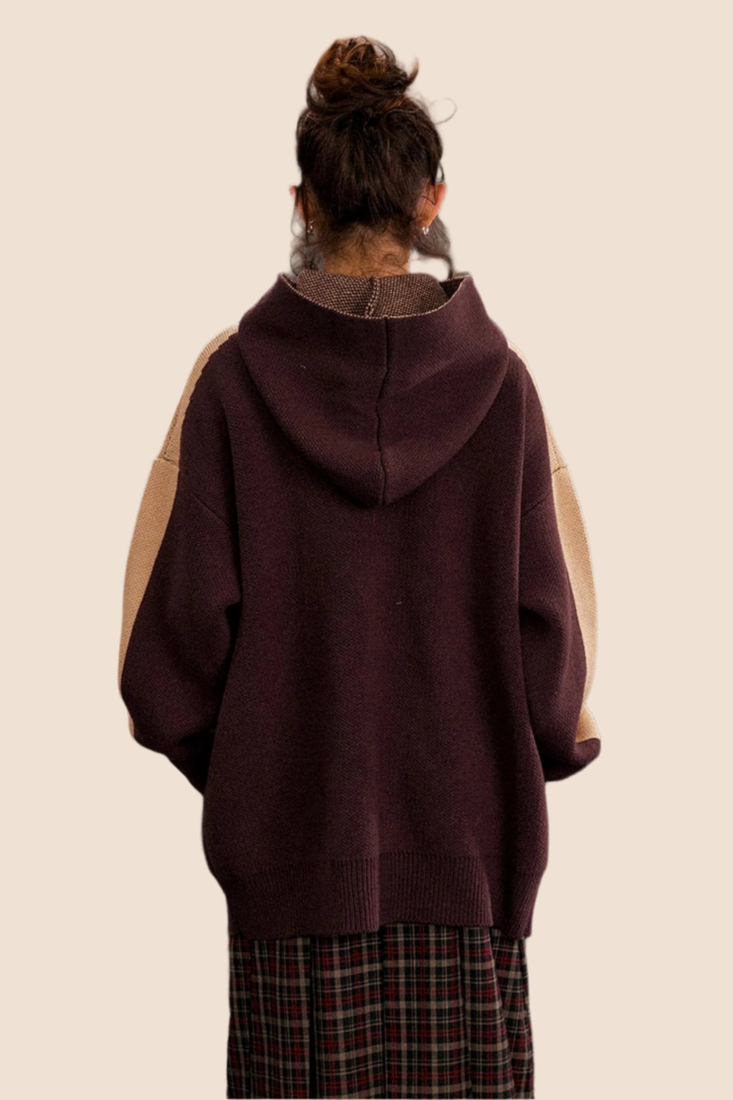 빈티지 스타 후드 니트 재킷