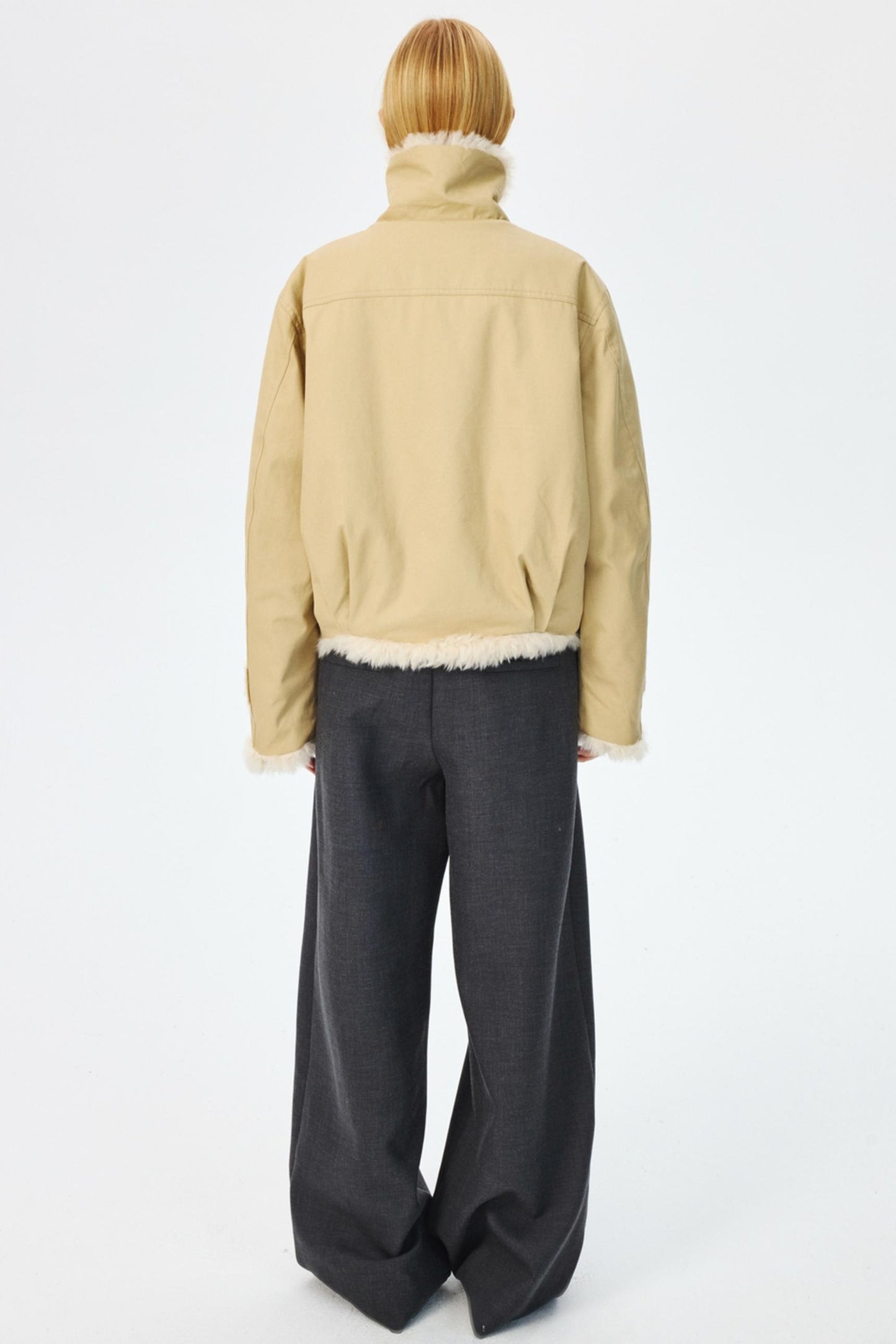 Three-Dimensional Pleated Slim Suit Pants