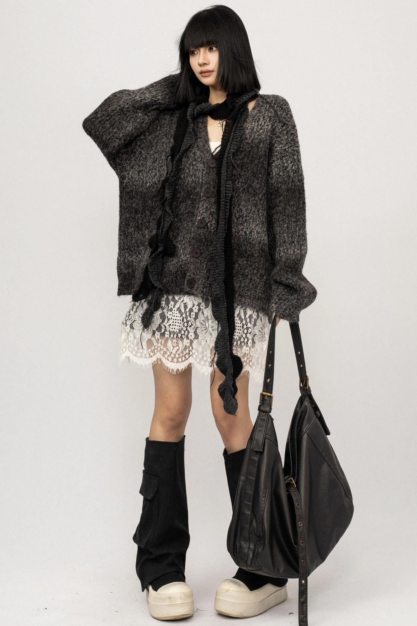 Gradient Loose Knit Cardigan