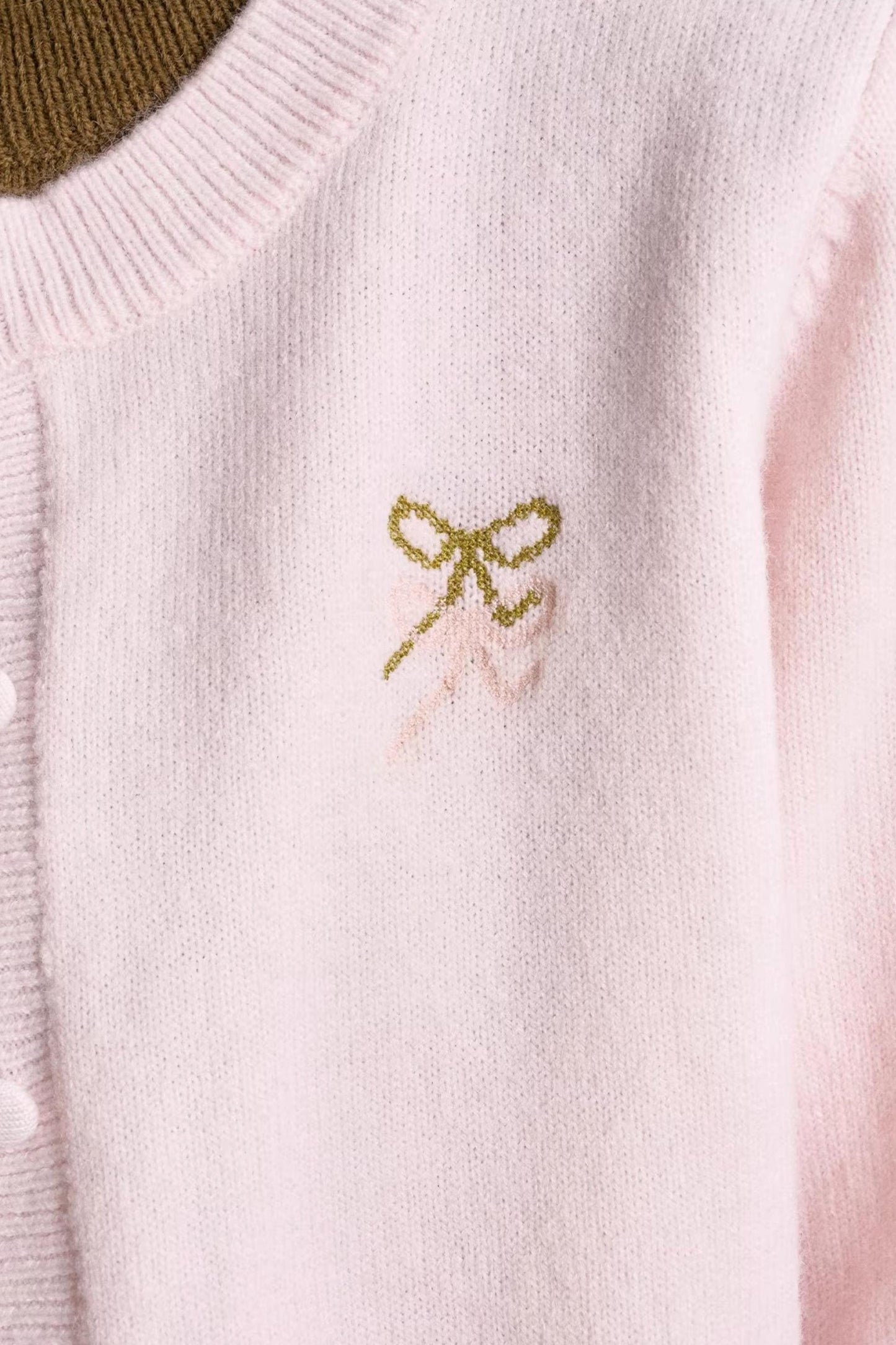 Wool Blend Color-Blocked Cardigan