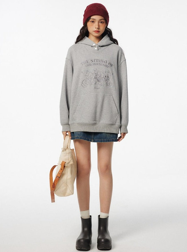 American Retro Loose Jacke Sweatshirt Mantel