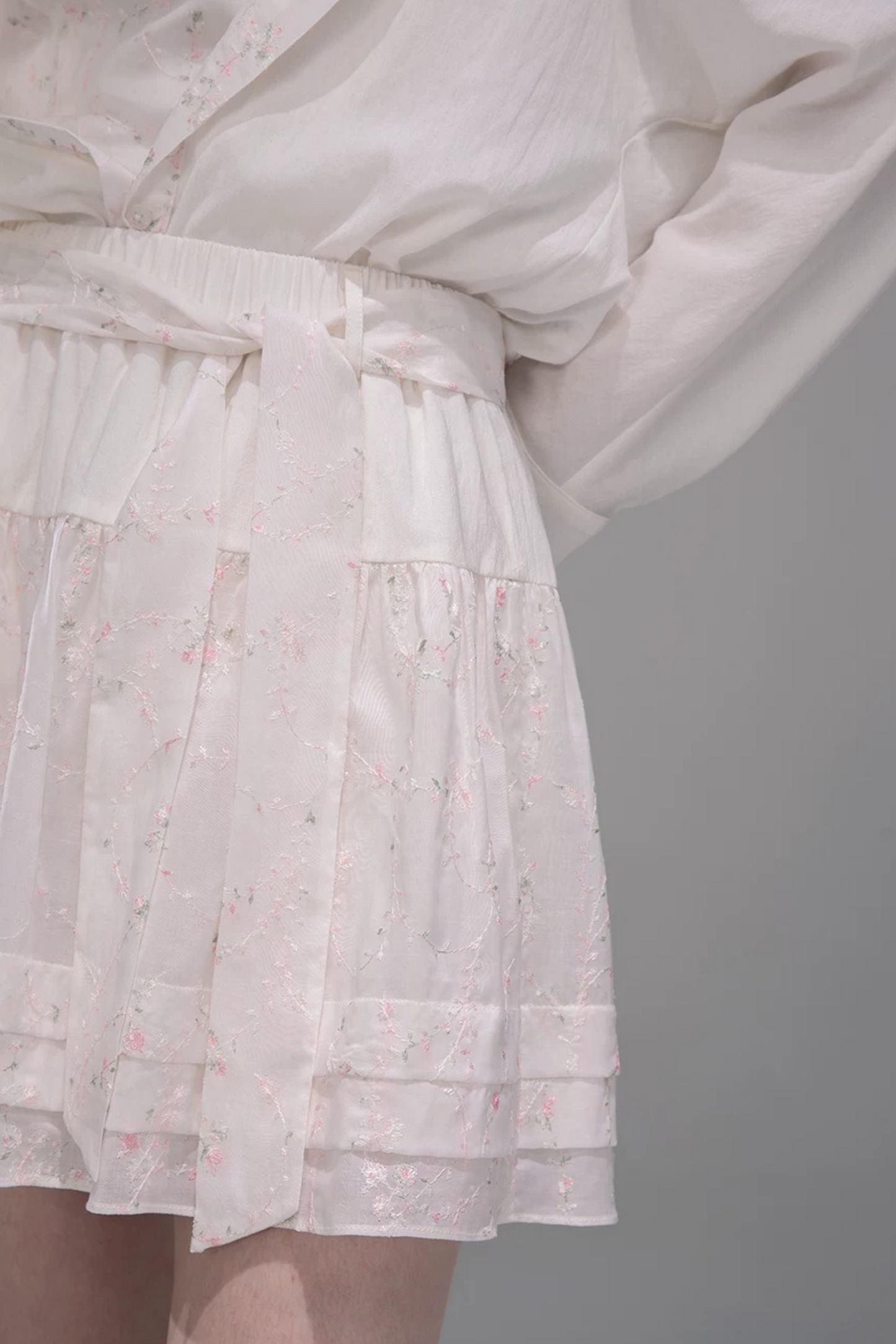 Completo Camicia e Gonna Ricamata in Lyocell