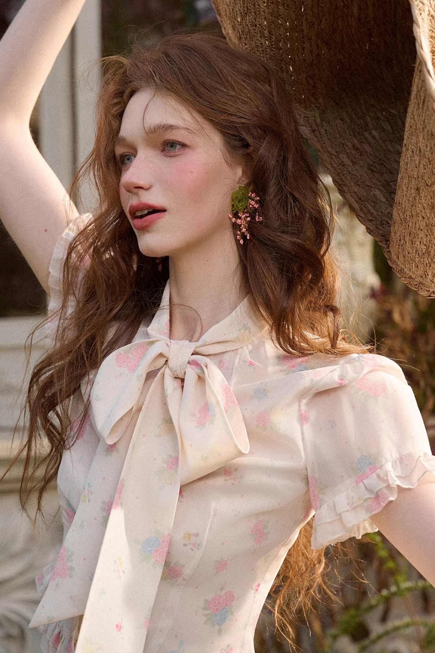 Mediterranean Print Chiffon Skirt Set-Up