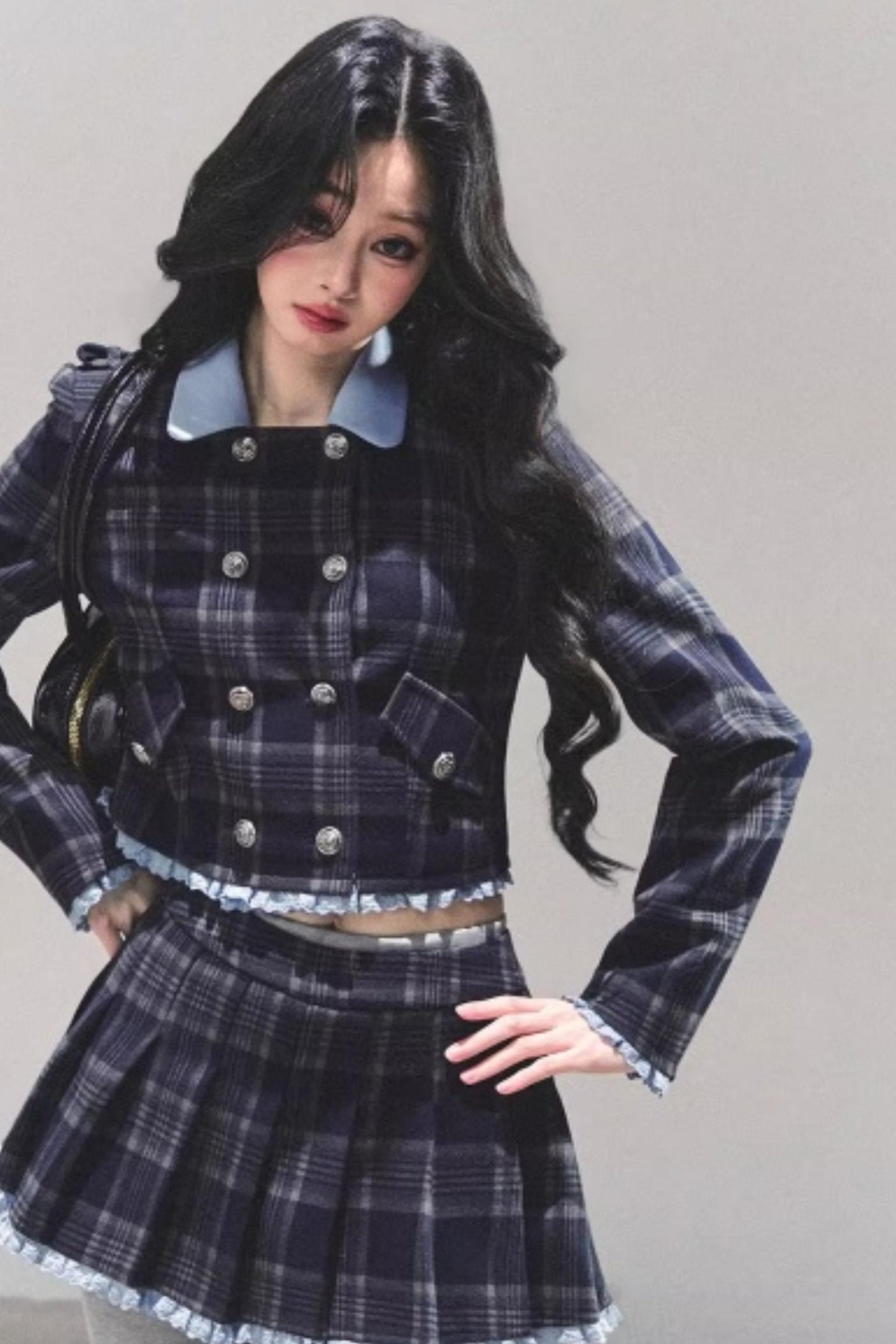 Proust Blue Plaid Suit Set-Up