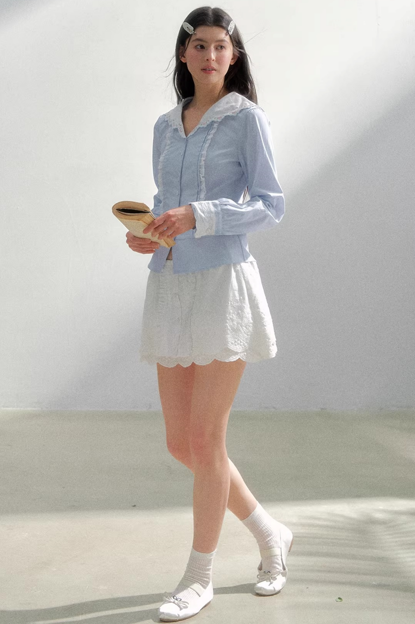 Pure White Embroidered Skirt