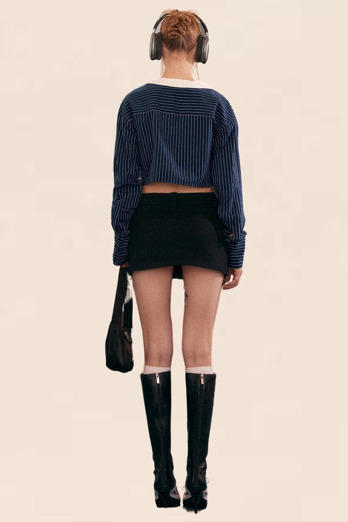 Haut à manches longues rayé en V