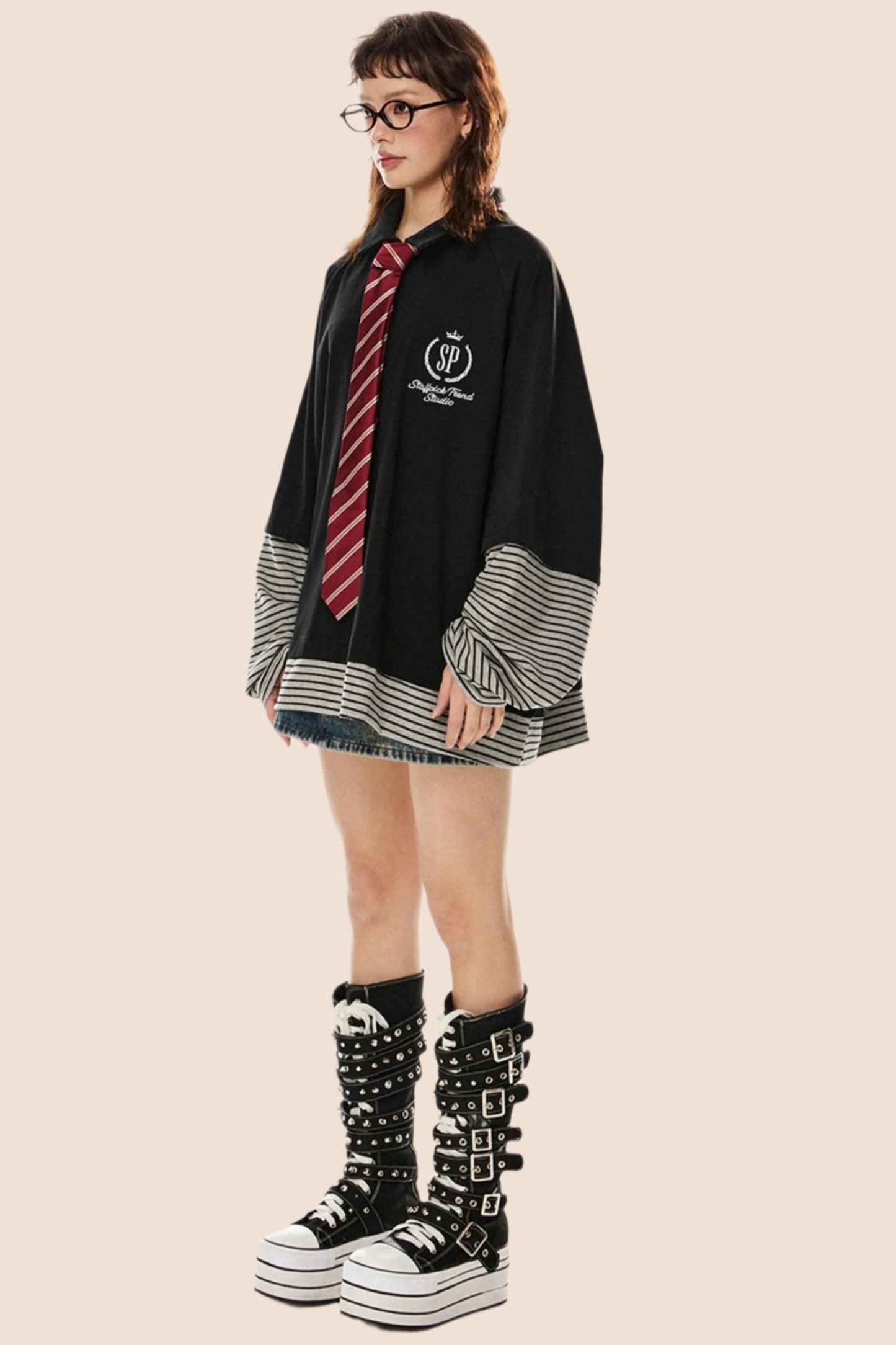 Vintage Fake Two-Piece Polo Top