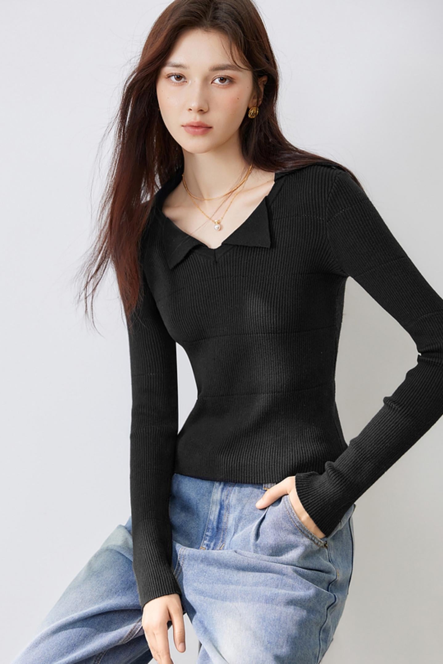 Haut en tricot premium à menthe