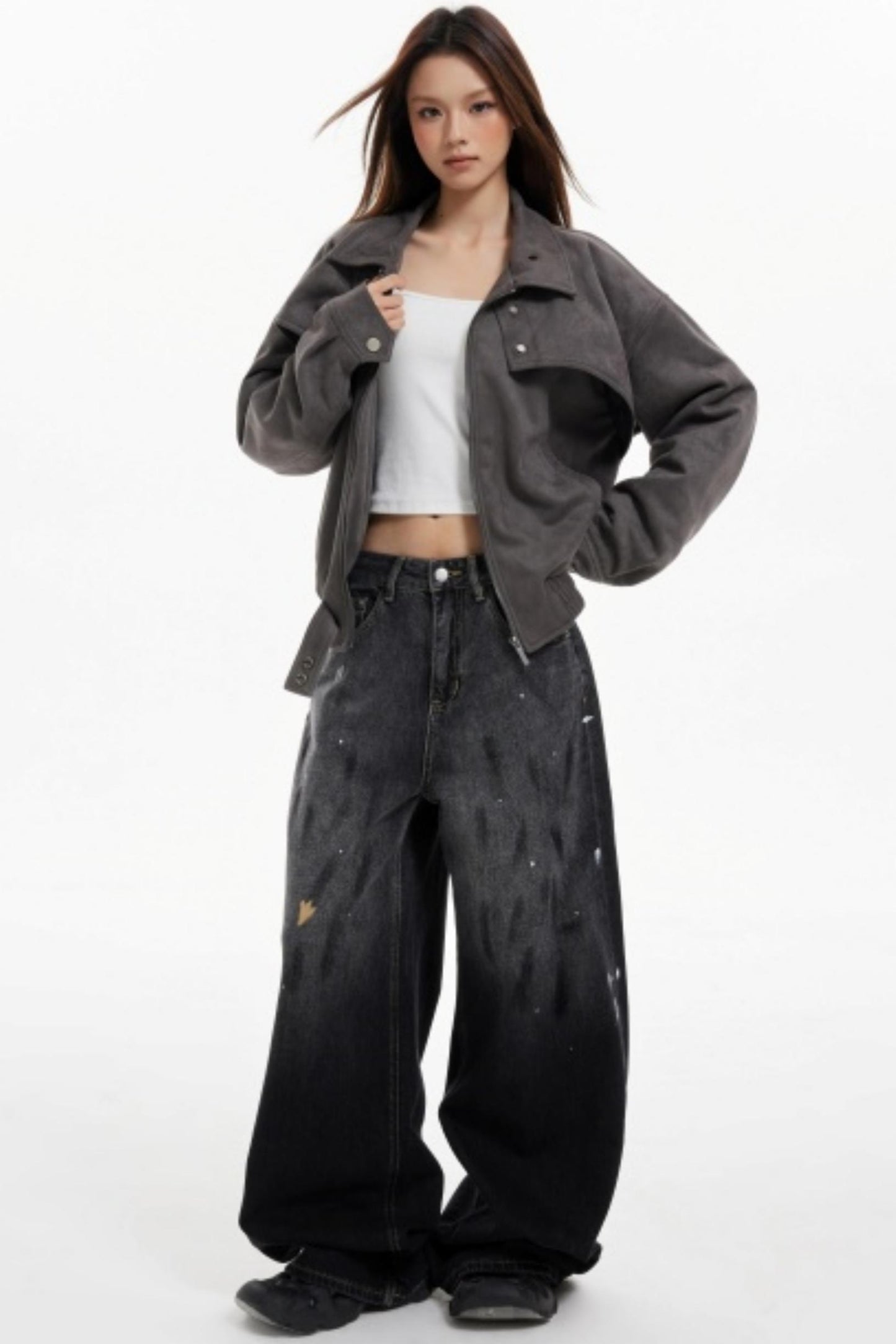 Vintage Lapel Loose Cargo Jacket