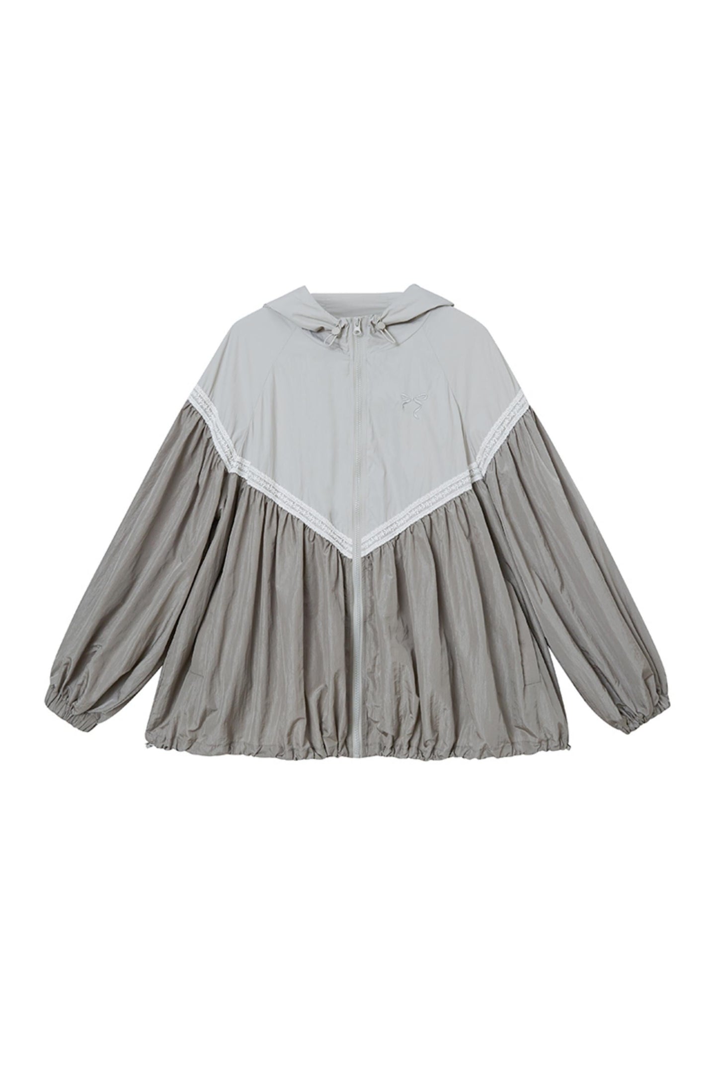 듀얼 콘트라스트 케이프 스포티 후드 재킷