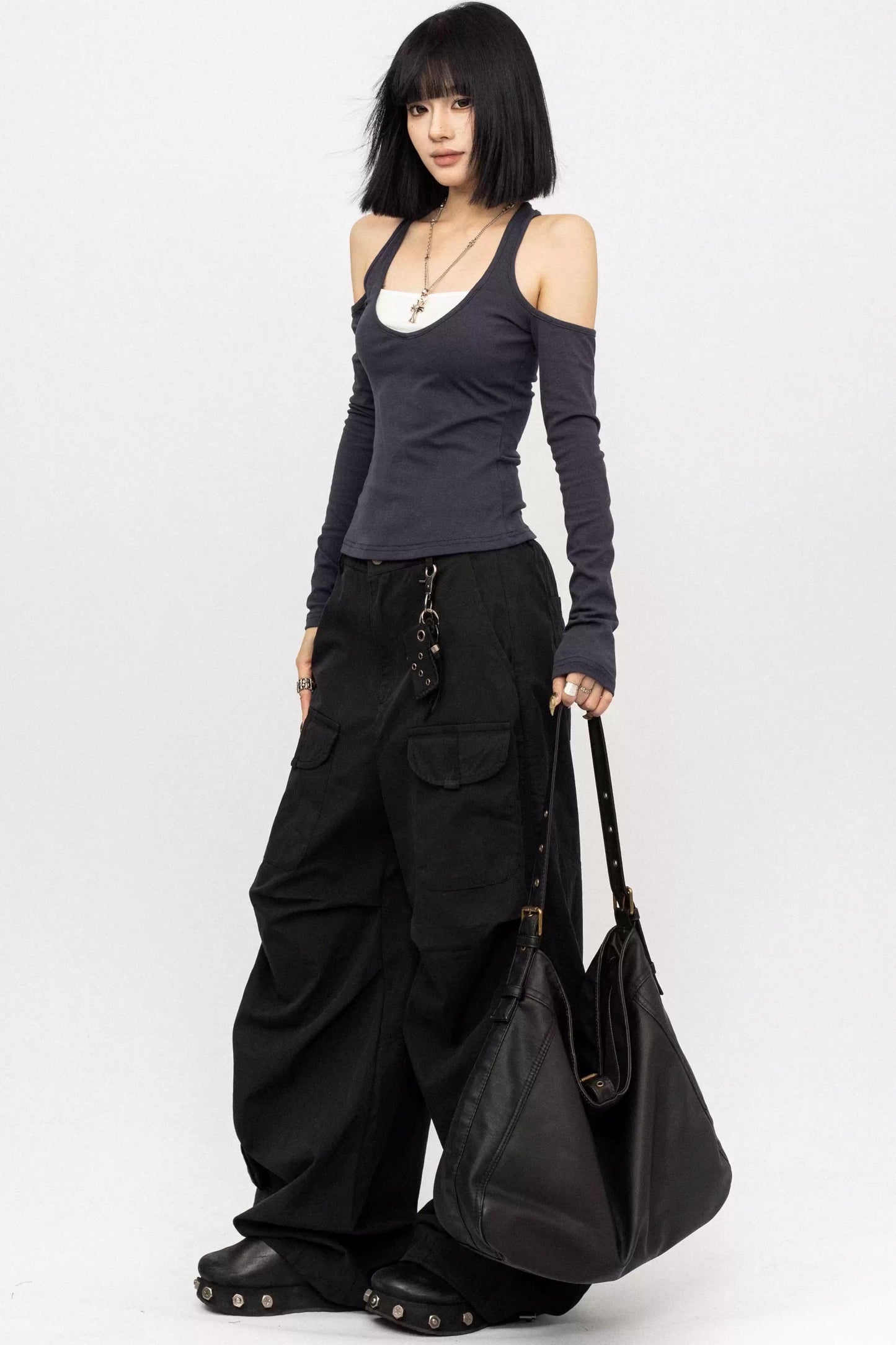 Retro Black Cargo Pants