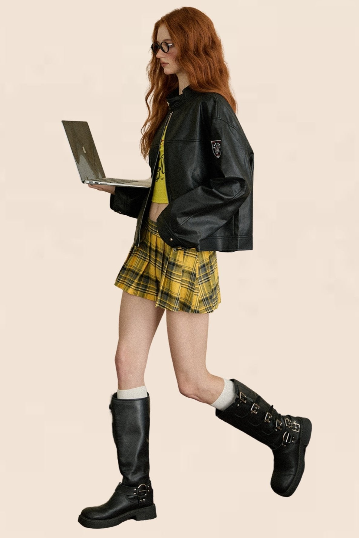 스파이스 걸 PU 바이커 재킷