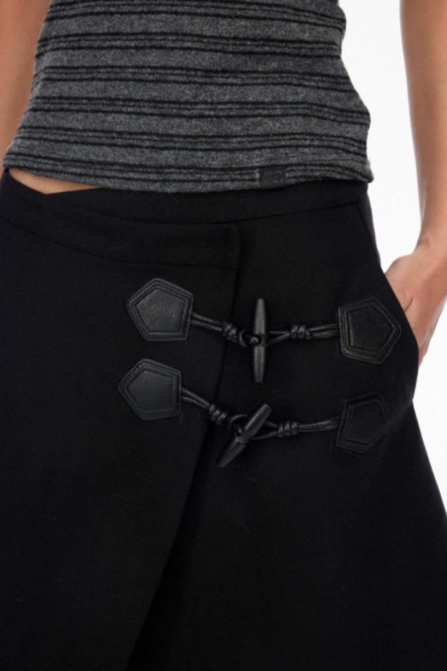 Irregular Toggle Button Skirt