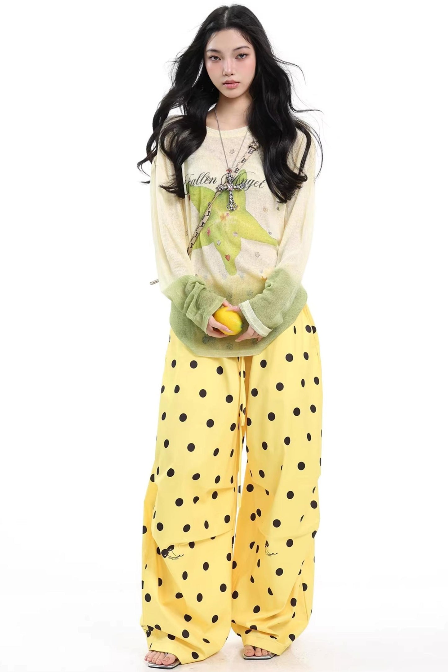 Dopamine Star Print Knitted T-Shirt