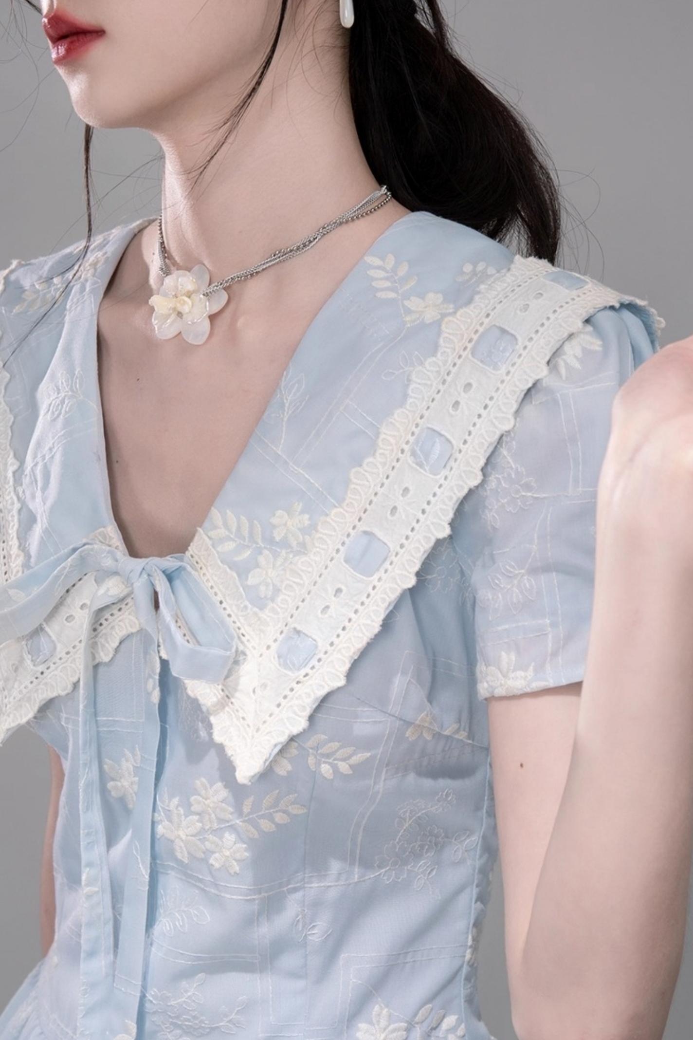 Leisurely Blue Collar Dress