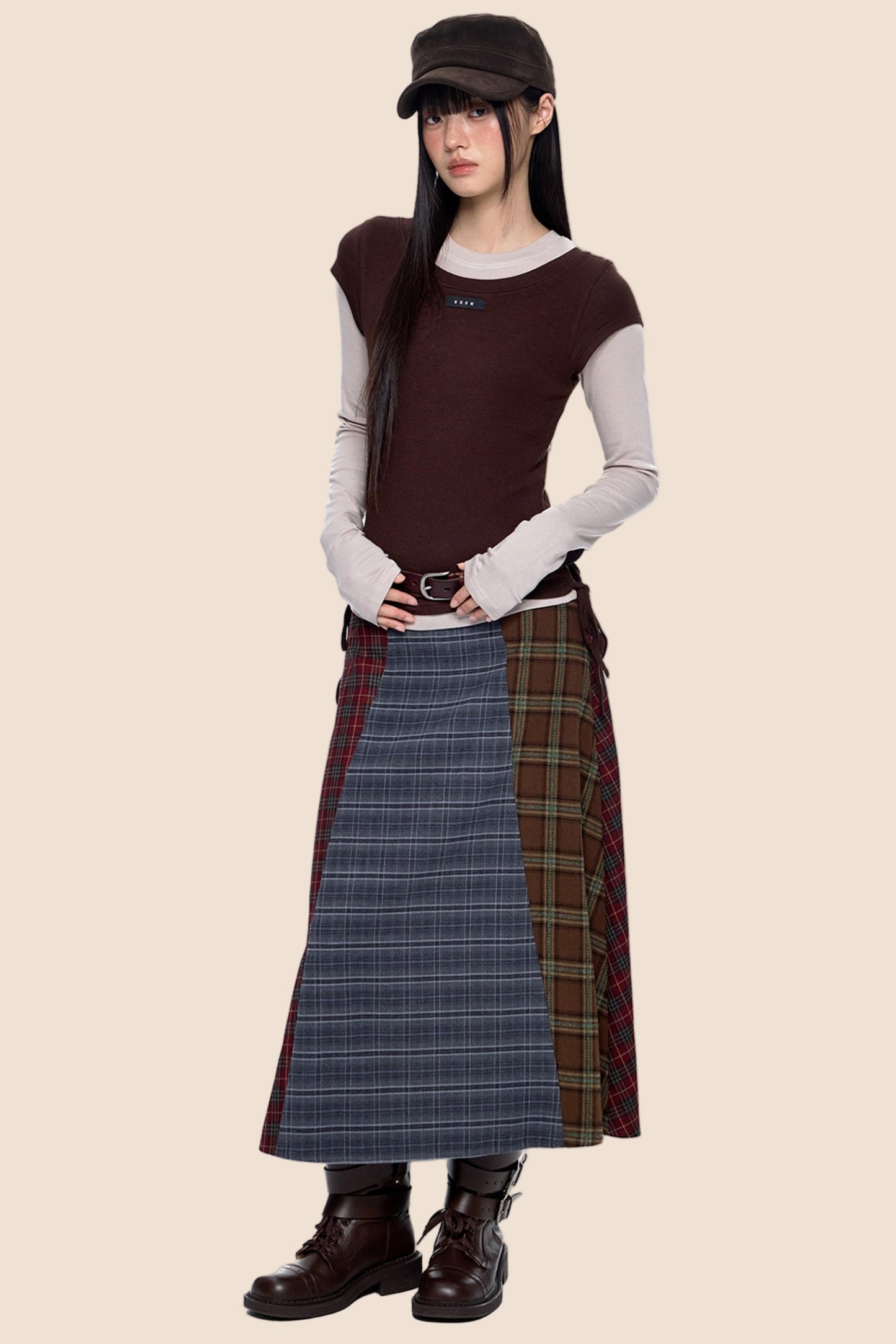 Autumn Drape Midi Skirt