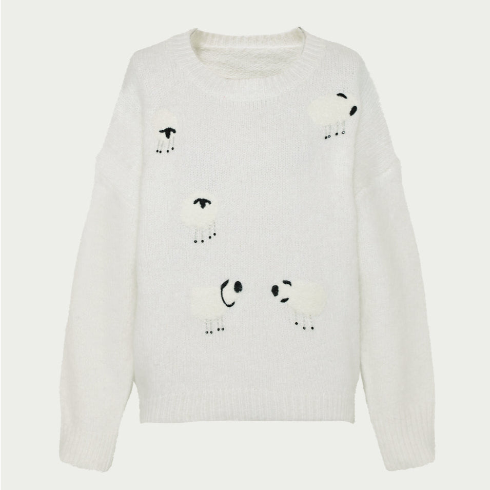 Wool Beaded Knit Sweater