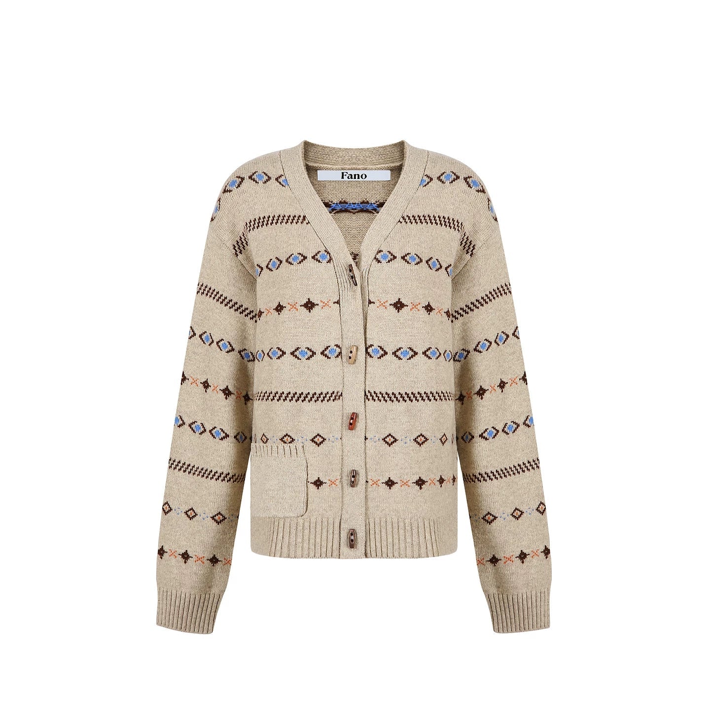 Fano Wool Geometric Cardigan