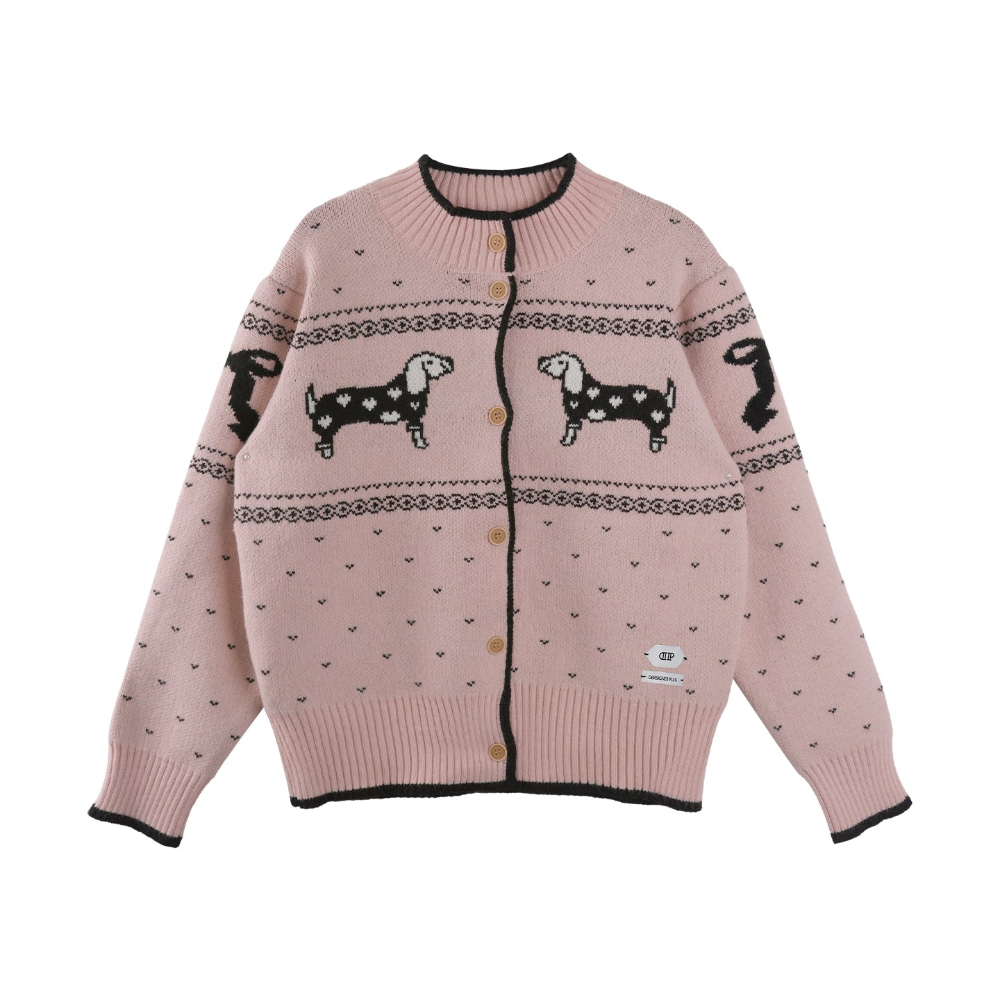 Nordic Retro Puppy Jacquard Knit Sweater