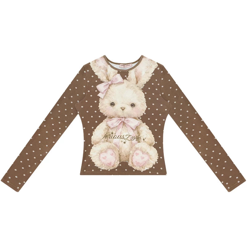 Rabbit Print Polka Dot Top