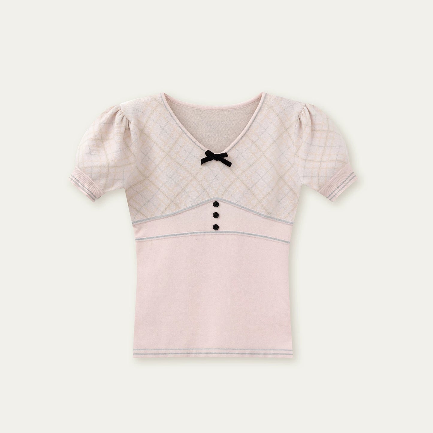 Retro Patterned Knit Top