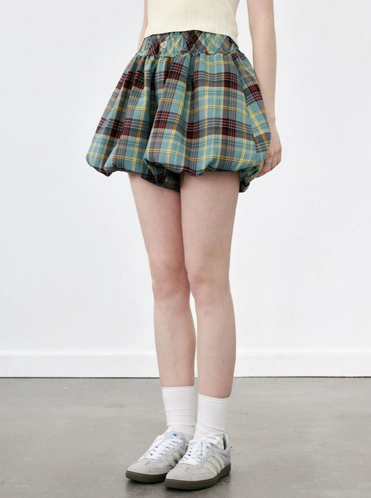 School Bud Plaid Shorts Skirt
