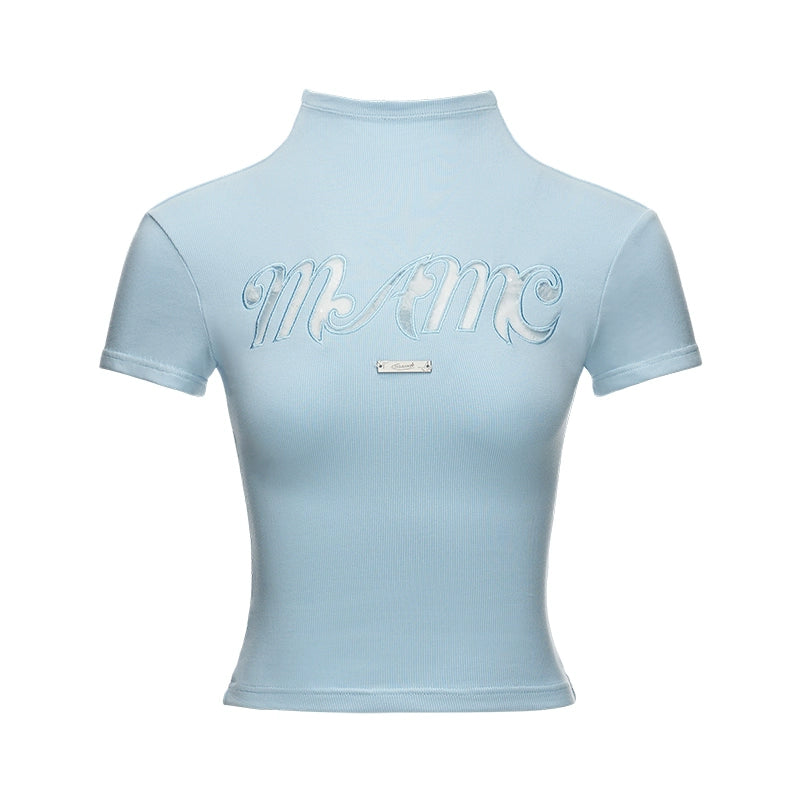 Lace Lettered Slim Fit Top