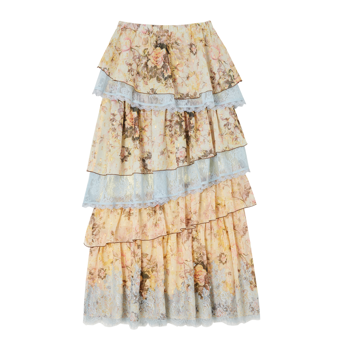 Blue Dan Lace Top and Skirt Set-Up