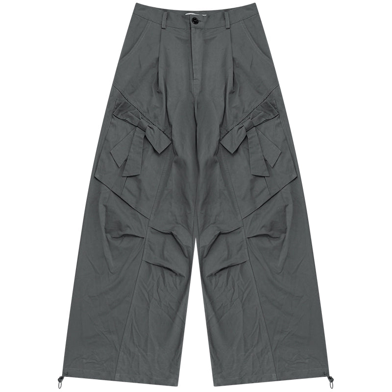 American Retro High Waist Cargo Trousers