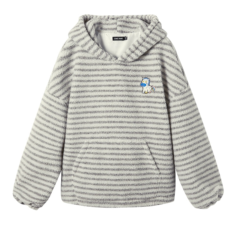 Imitation Cashmere Hooded Top